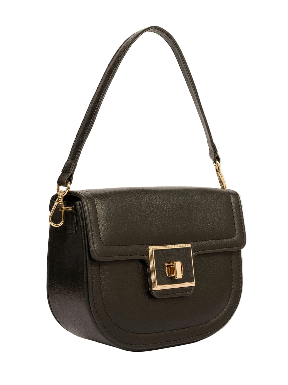 Curved Flap Handbag